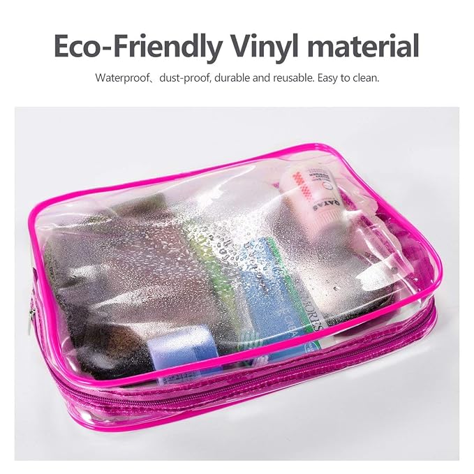 4Pcs Crystal Clear PVC Travel Toiletry Bag Kit - Image 2