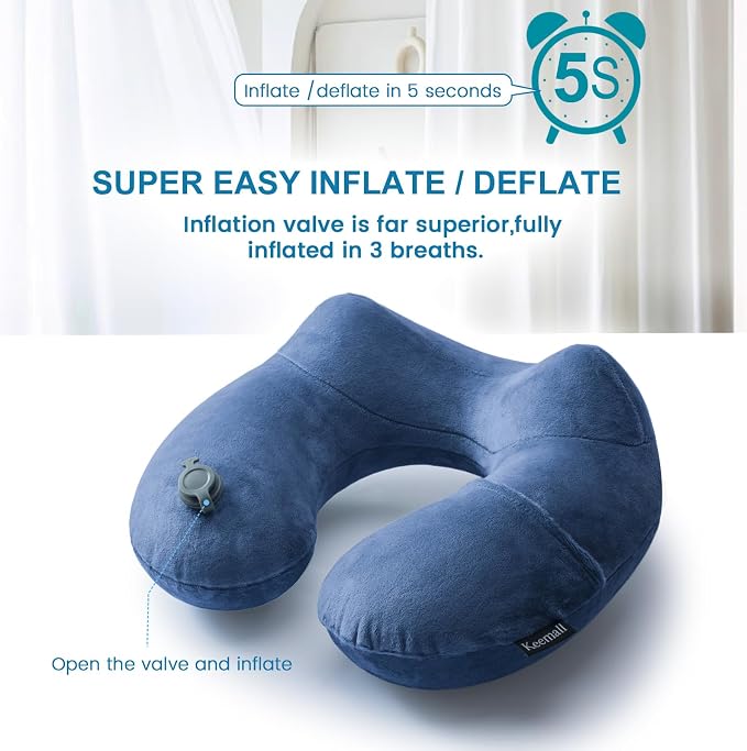 Inflatable Neck Pillow Airplane, Comfortable Inflatable Travel Neck Pillows - Image 3
