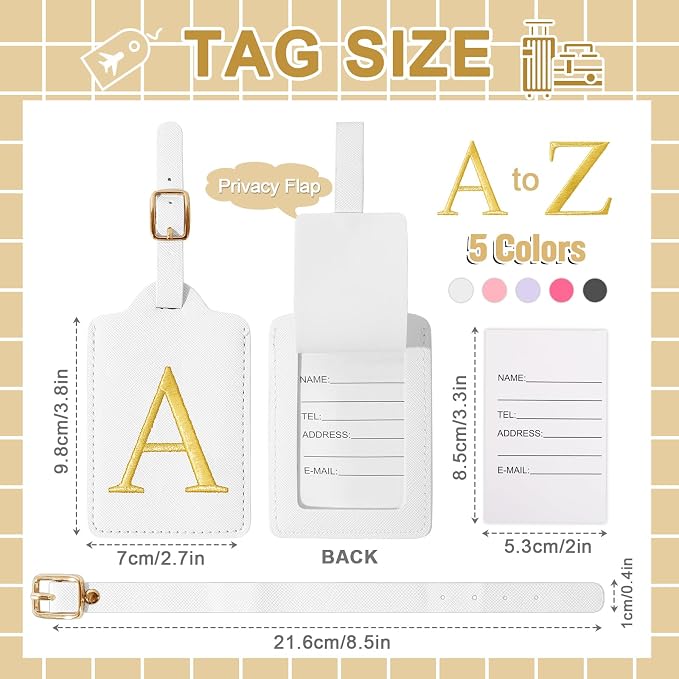 Personalized Initial Luggage Tags - Image 2