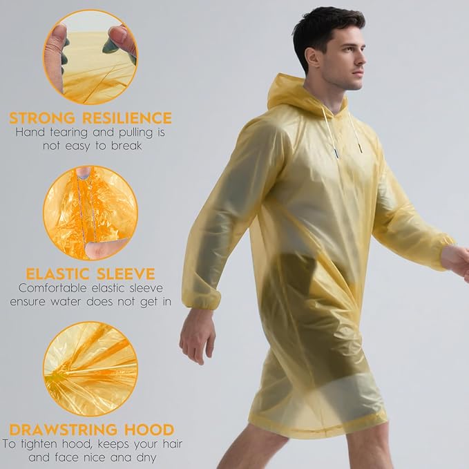 Bruvoalon 6 & 20 Pack Disposable Rain Ponchos - Image 3