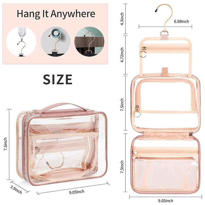 CUBETASTIC Clear Makeup Bag for Women, Transparent Cosmetic Organizer Case for - Image 4