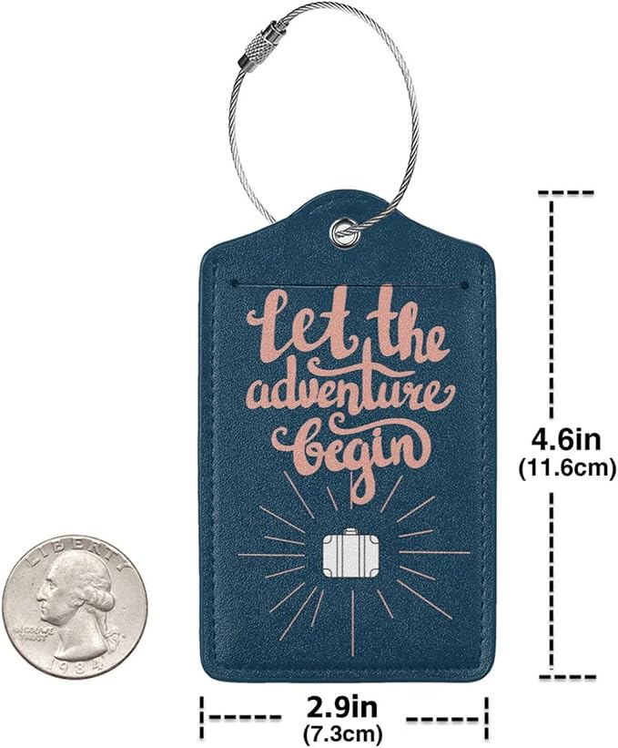 Let The Adventure Begin Luggage Cover Washable Suitcase Protector, Luggage Tag - Image 2