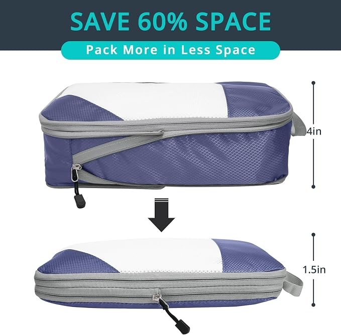 Compression Packing Cubes 3 Set, Compressible Space-Saving Packing Cubes - Image 2