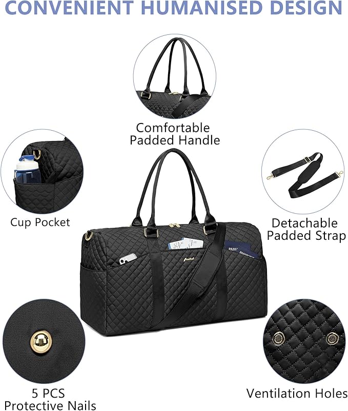 Women Weekender Travel Duffle Bag: Travel Duffel Overnight Bags - Image 5