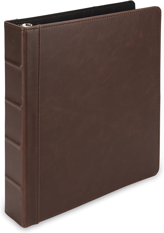 Samsill Vintage Leather Binder, 1.5 Inch Round Ring, Letter Size 8.5x11 by Samsill
