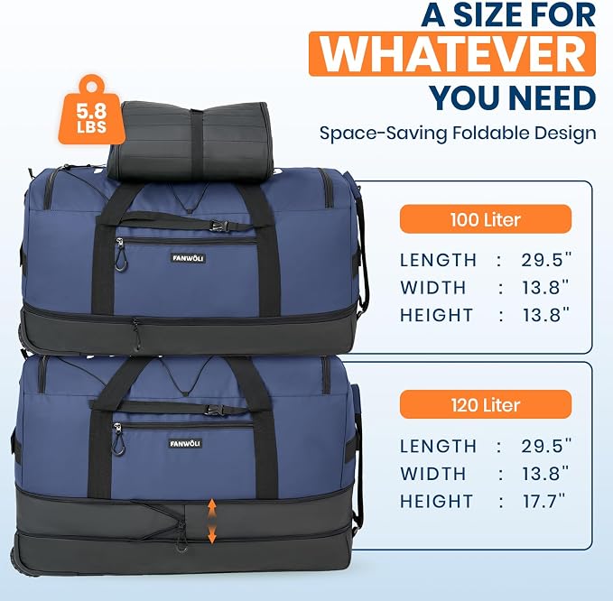 Fanwoli 30'' Rolling Duffel Bag - Image 4