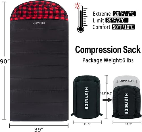 0 Degree Sleeping Bag 100% Cotton Flannel XXL - Image 2