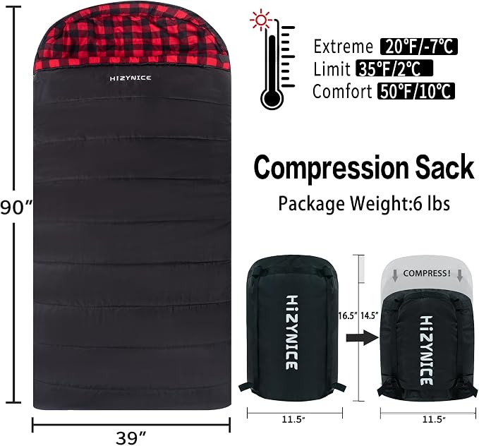 0 Degree Sleeping Bag 100% Cotton Flannel XXL - Image 2