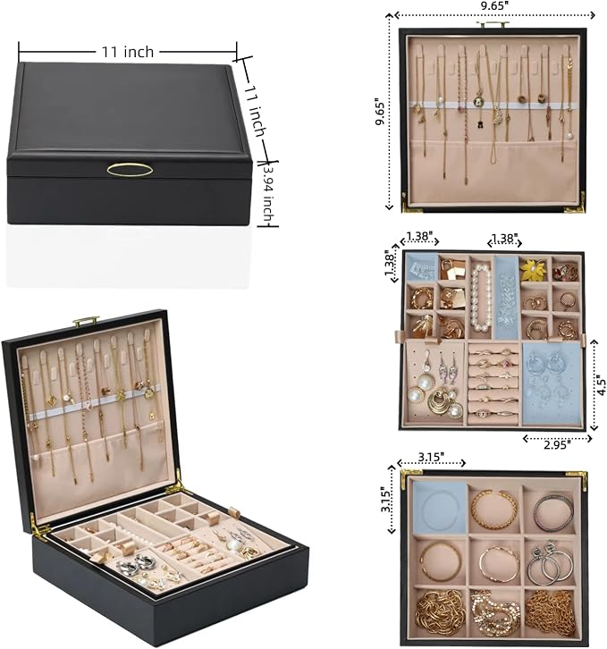 2-layer jewelry box，Jewelry Organizer - Image 3