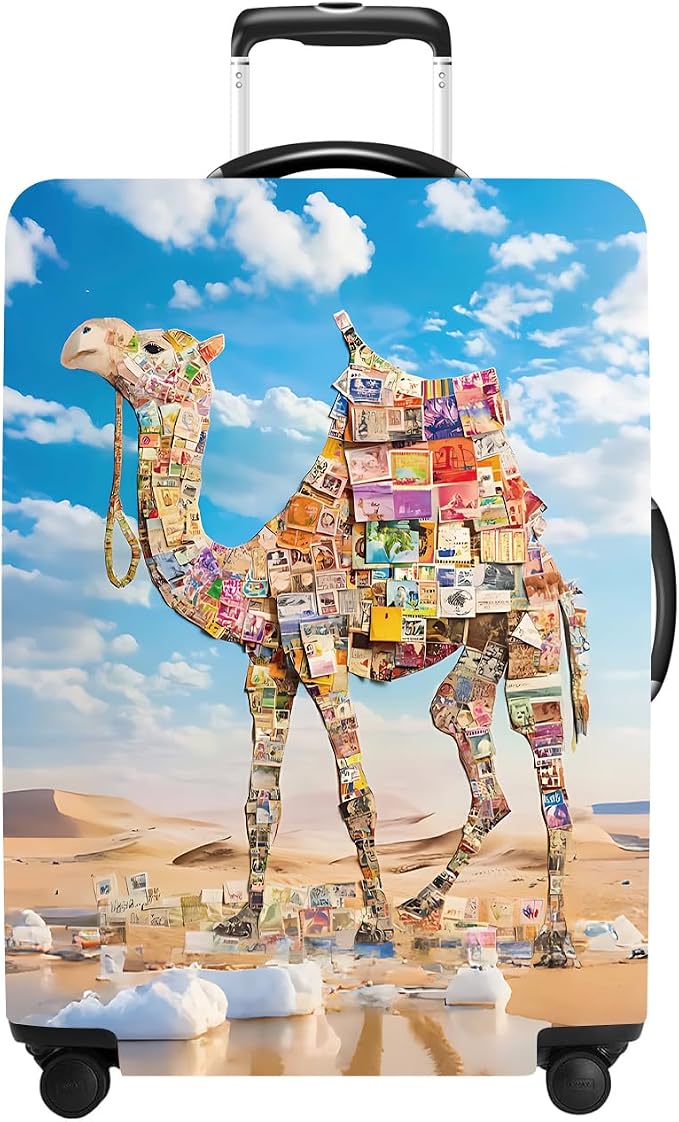 Camel Luggage Cover Washable Suitcase Protector Anti-Scratch, Stretchable Fit by THISFIND