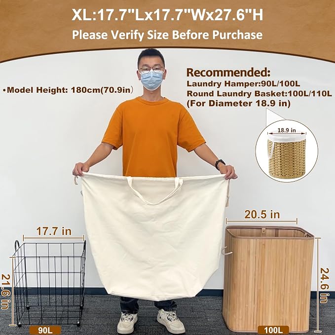 Canvas Laundry Bags 18x18in - Image 2