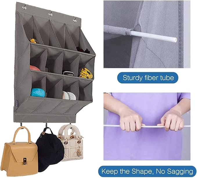 Over the Door Shoe Organizer, 12 Pockets Hanging Shoe Storage Rack - Image 4
