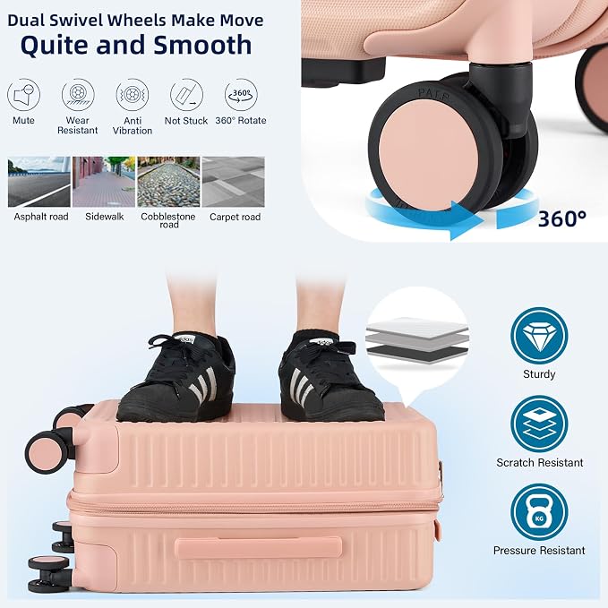 Hard Shell Suitcases Expandable Travel Luggage Sets 3 Piece, Carry on and Check - Image 6