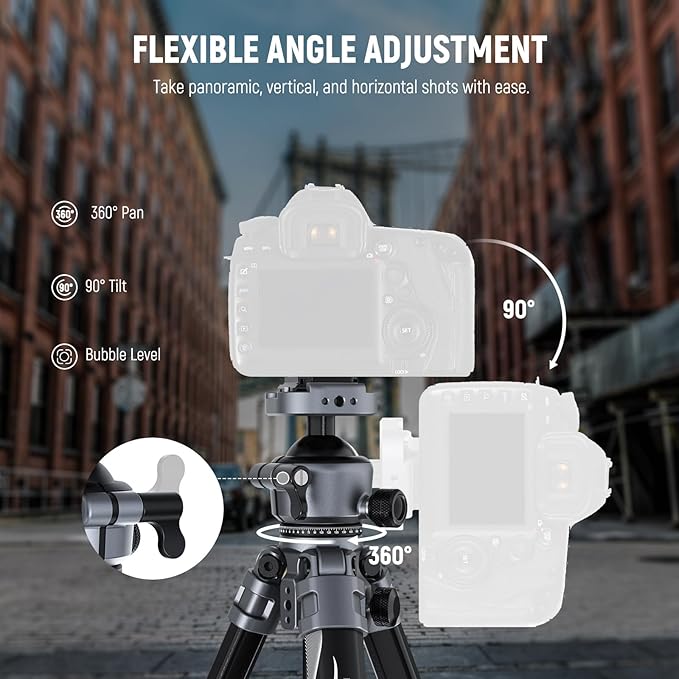 NEEWER LITETRIP LT07 61" Aluminum Travel Tripod Stand - Image 7