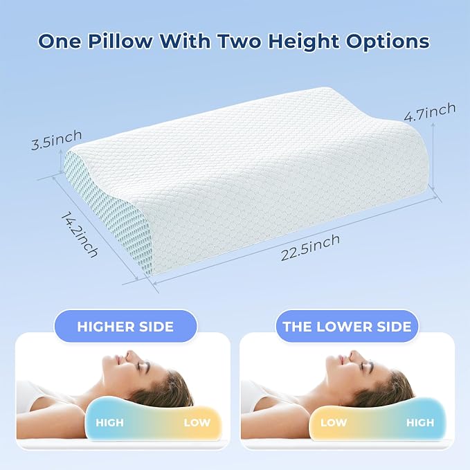 Memory Foam Pillows 2 Pack Neck Pillow - Image 4