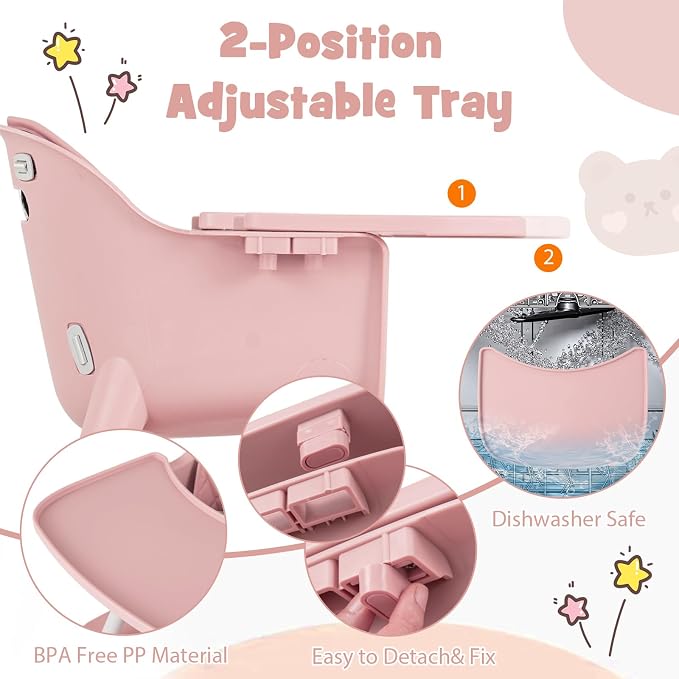 HONEY JOY 5-in-1 High Chair, Convertible Highchair - Image 5