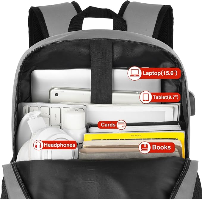 17 Inch School Backpack, Unisex Classic Bookbag Teens Schoolbag - Image 4