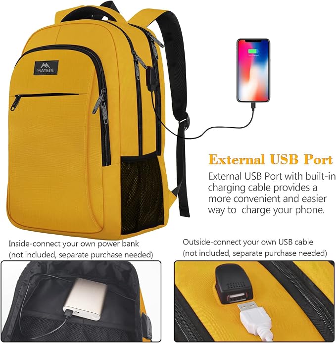 MATEIN Travel Laptop Backpack, Sturdy Anti Theft College School Backpack - Image 2