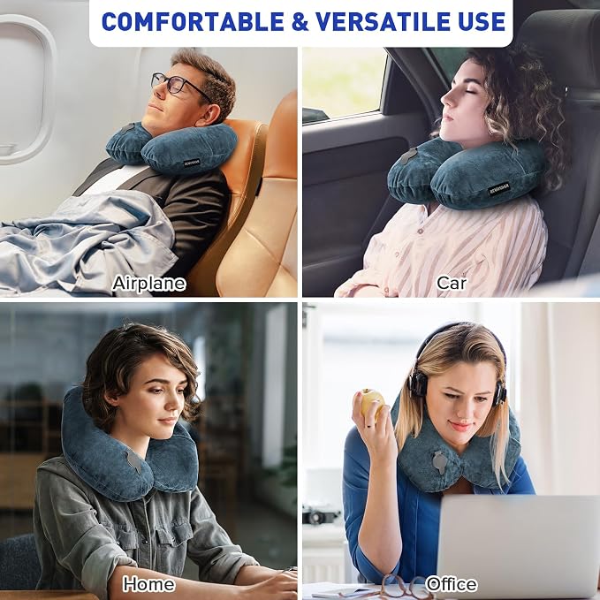 Rewondah Neck Pillows for Travel, Inflatable Travel Pillow, Inflatable Neck - Image 3