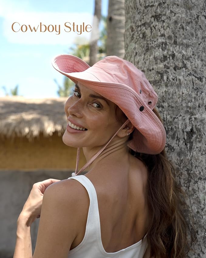FURTALK Sun Hats for Women Ponytail UPF 50+ Beach Summer Hat Wide Brim Packable - Image 7