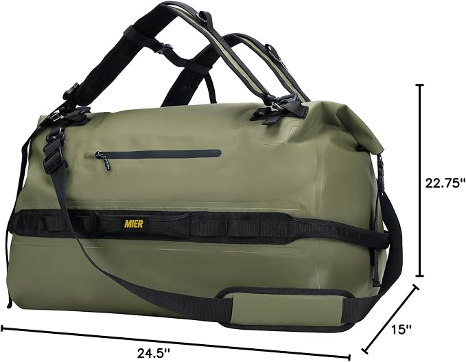 MIER Large Waterproof Duffel Bag Rolltop Dry Backpack Duffle Bags - Image 9