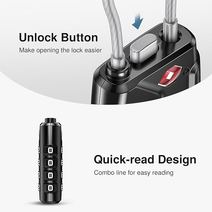 Puroma TSA Approved Luggage Locks, 4 Digit Combination Travel Locks Resettable - Image 5