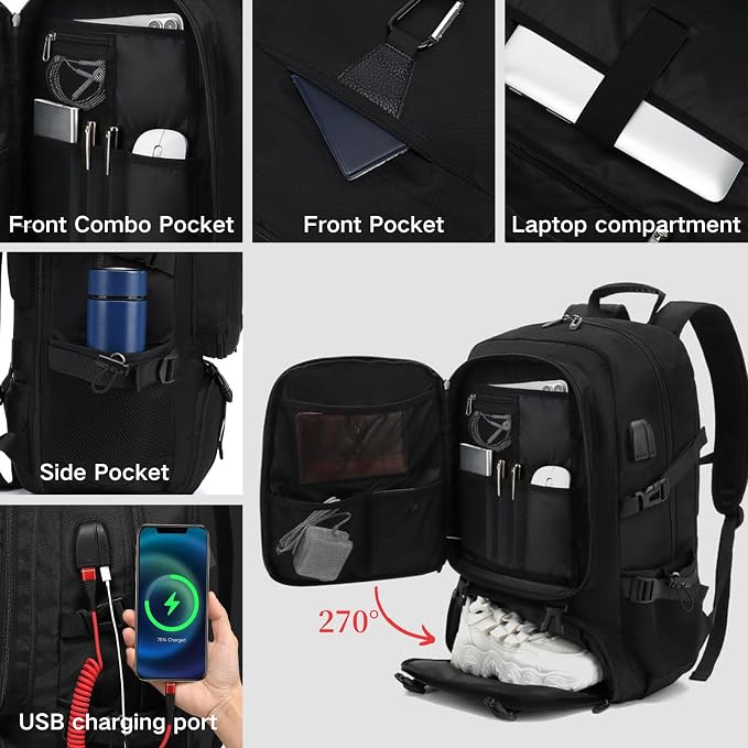 80L Travel Backpack, 18 Inch Laptop Backpack - Image 2