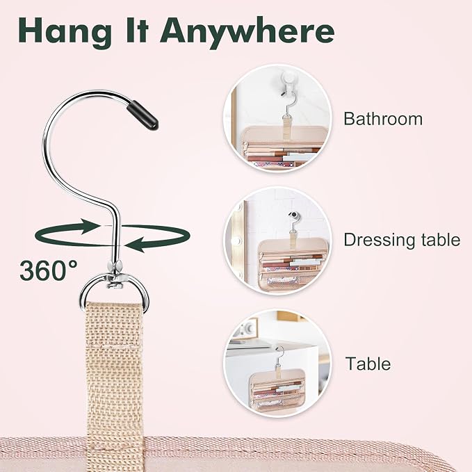 Wedama Toiletry Bag for Women, Large Cosmetic Travel Bag, Hanging Toiletry Bag - Image 4