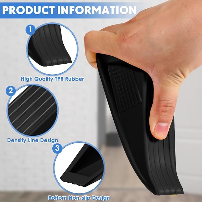 Frienda 8 Pcs Jumbo Door Stoppers Heavy Duty Door Stopper Tall up to 2inch Tall - Image 3