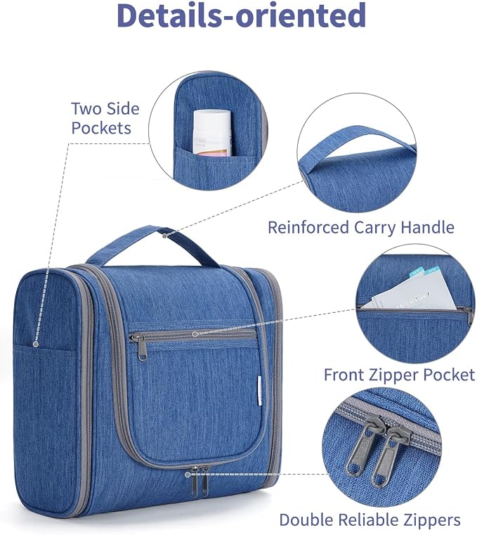 Narwey Hanging Toiletry Bag for Women Travel Makeup Bag Organizer Toiletries - Image 6