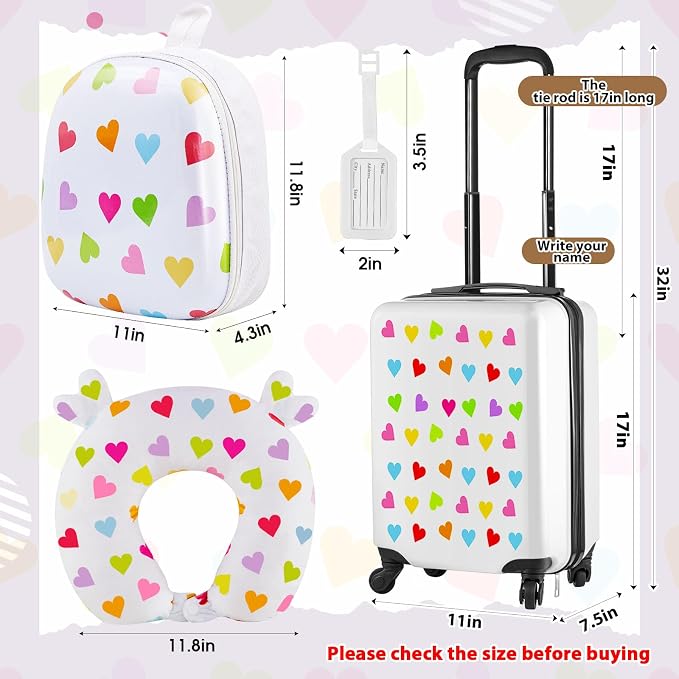 Sanwuta 4 Pcs Kids Luggage Set Kids Backpack Travel Rolling Suitcase - Image 2