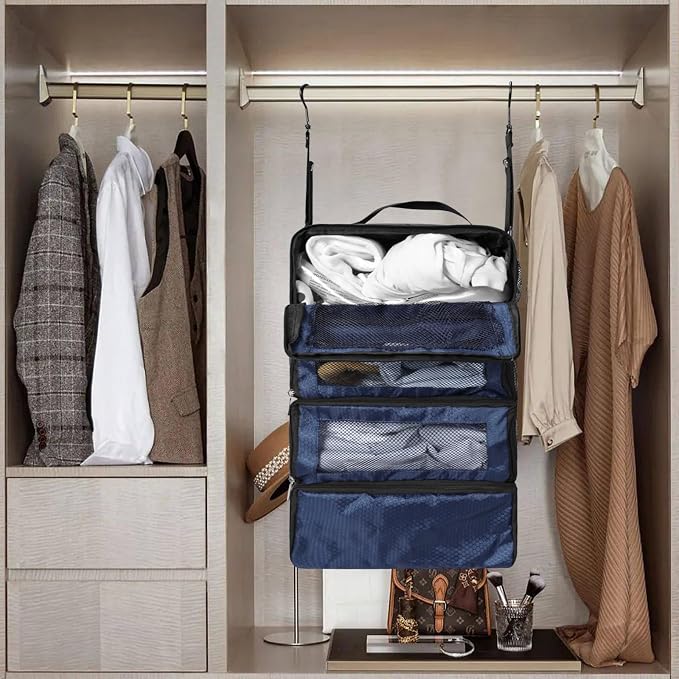 Suitcase Organizer, Travel Luggage Organizer Portable Hanging Travel Shelves - Image 7