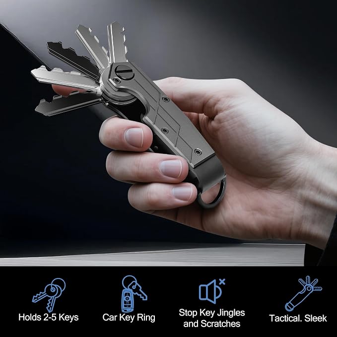 Key Organizer for Men Compact Key Holder Minimalist Key Case Metal Key Chain - Image 3