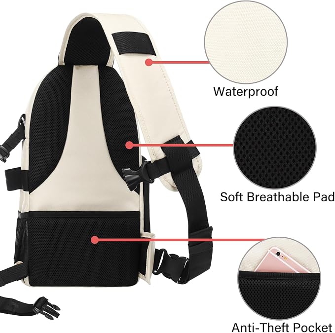 MOSISO Camera Sling Bag, DSLR/SLR/Mirrorless Camera Backpack Case Shockproof - Image 4