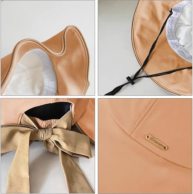 Wide Brim Hats for Woman Foldable Hats Sun Hats for Women uv Protection Bowknot - Image 6