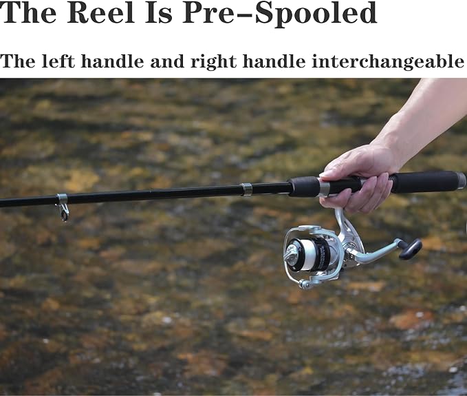 Fishing Pole Combo, 6.9ft 2Pcs Telescopic Rods Set, Collapsible Carbon Fiber - Image 3