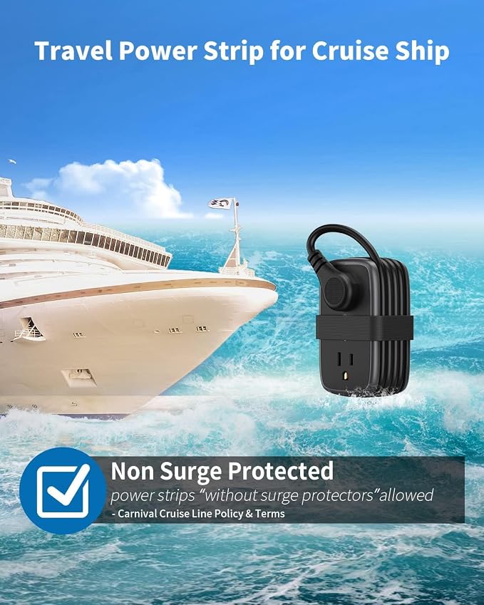 Travel Power Strip with USB Ports, NTONPOWER 4ft Flat Plug Wrapped Around Short - Image 7