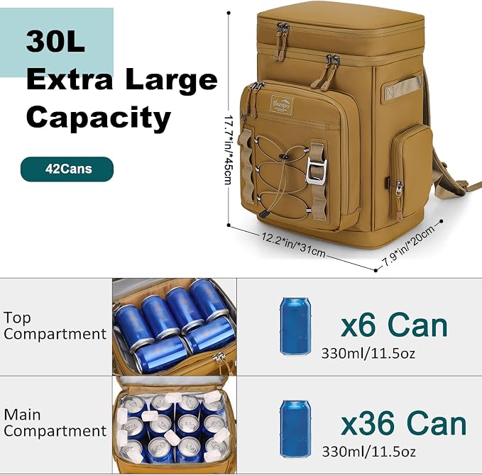 42Cans Cooler Backpack Insulated Leak Proof - Image 2