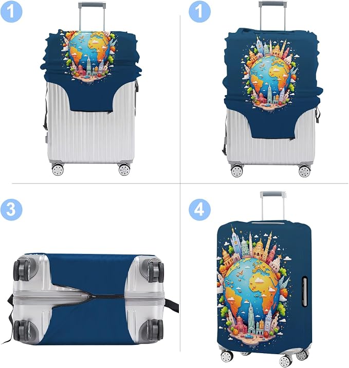 Luggage Cover Washable Suitcase Protector Anti-Scratch, Stretchable Fit - Image 4