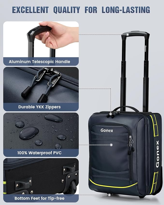 Gonex Waterproof Underseat Carry on Luggage - Image 5