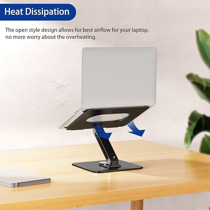 BESIGN LSX7 Laptop Stand with 360 Rotating Base, Ergonomic Adjustable Notebook - Image 6