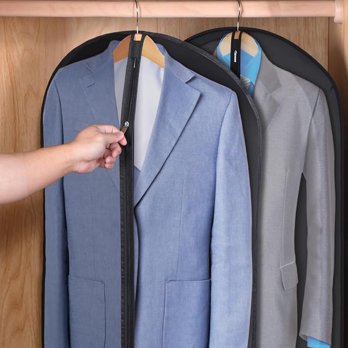 Zilink 43" Garment Bags for Hanging Clothes Clear Suit Bags for Closet Storage - Image 5