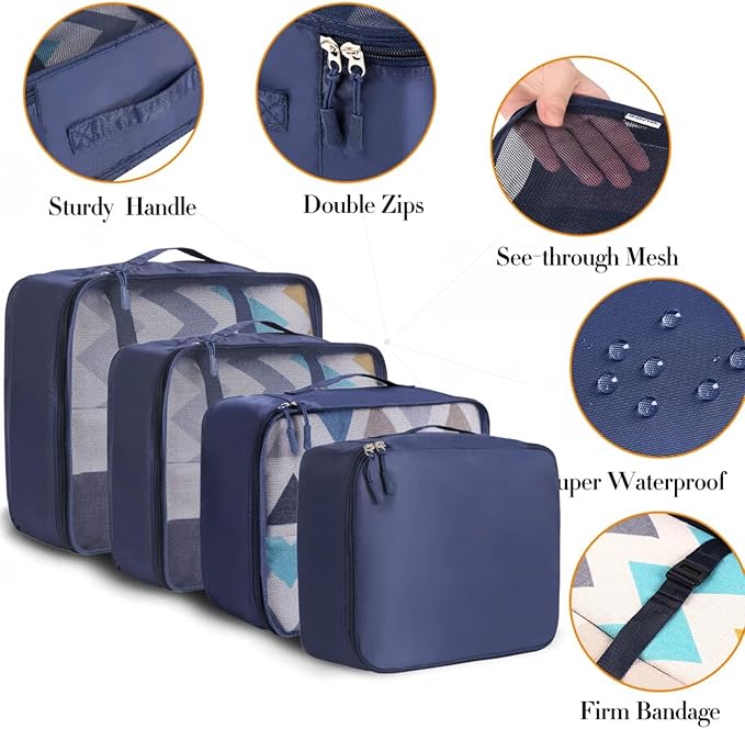 BAGAIL 8 Set Packing Cubes Luggage Packing Organizers - Image 4