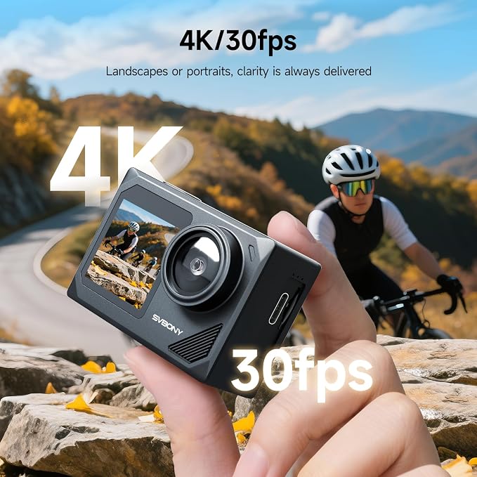 SVBONY SVGo2 Action Camera 4K30FPS 50MP, 5X Zoom Touch Screen Sports Camera - Image 3