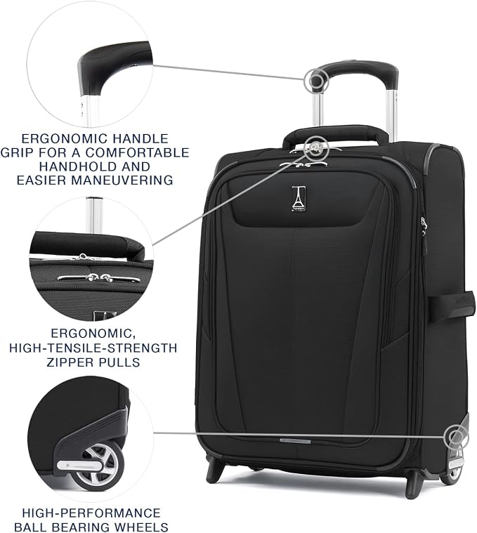 Travelpro Maxlite 5 Softside Expandable Upright 2 Wheel Carry on Luggage - Image 2