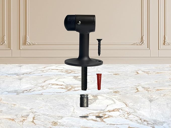 QCAA Solid Brass Door Stop, Matte Black, 1 Pack, Made in Taiwan - Image 5