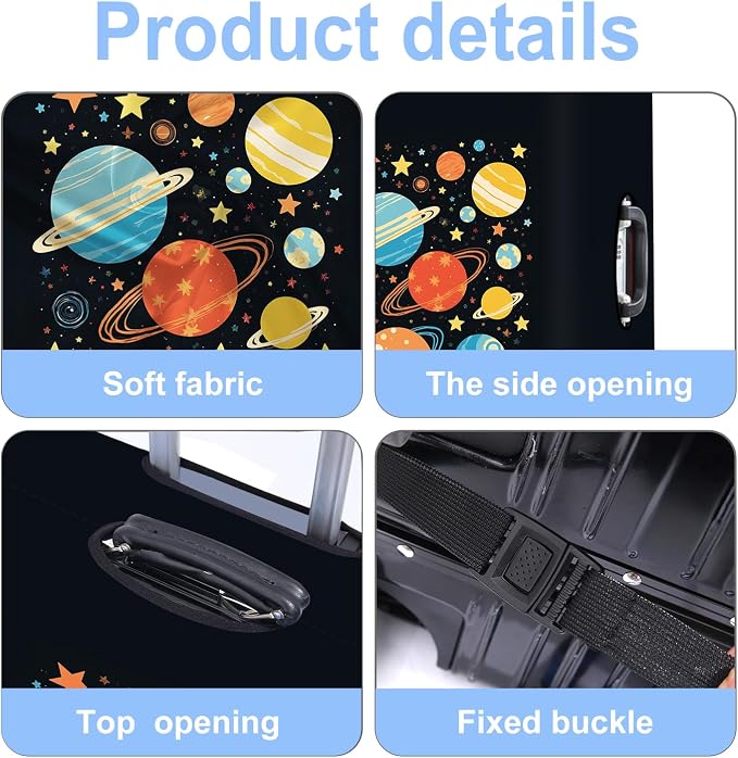 Planet Luggage Cover Washable Suitcase Protector Anti-Scratch, Stretchable Fit - Image 3