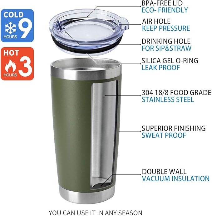 HASLE OUTFITTERS 20oz Tumblers Bulk Stainless Steel Cup - Image 4