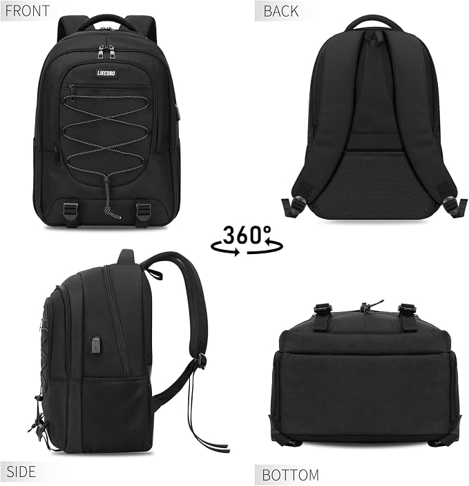 Black Backpack for Men Women, Backpack for School, School Backpacks for Boys - Image 7