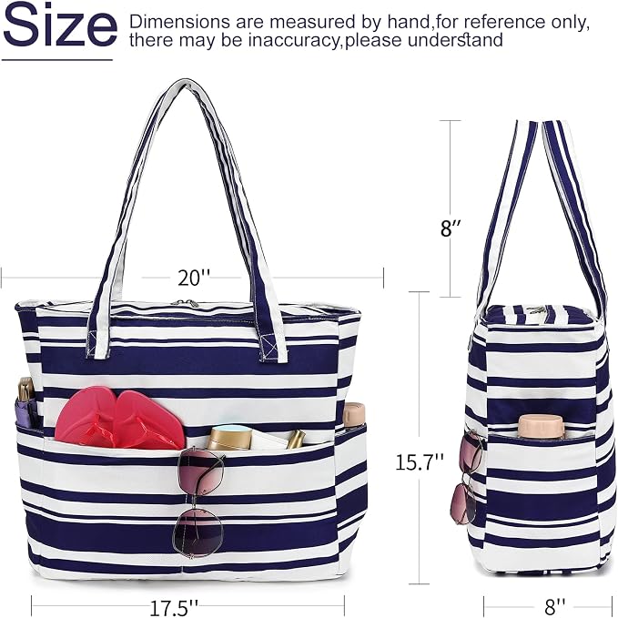 LEDAOU Beach Bag Waterproof Sandproof Women Tote Bag Pool Bag - Image 7